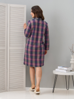 Туника Д-119/клетка-баклажан
