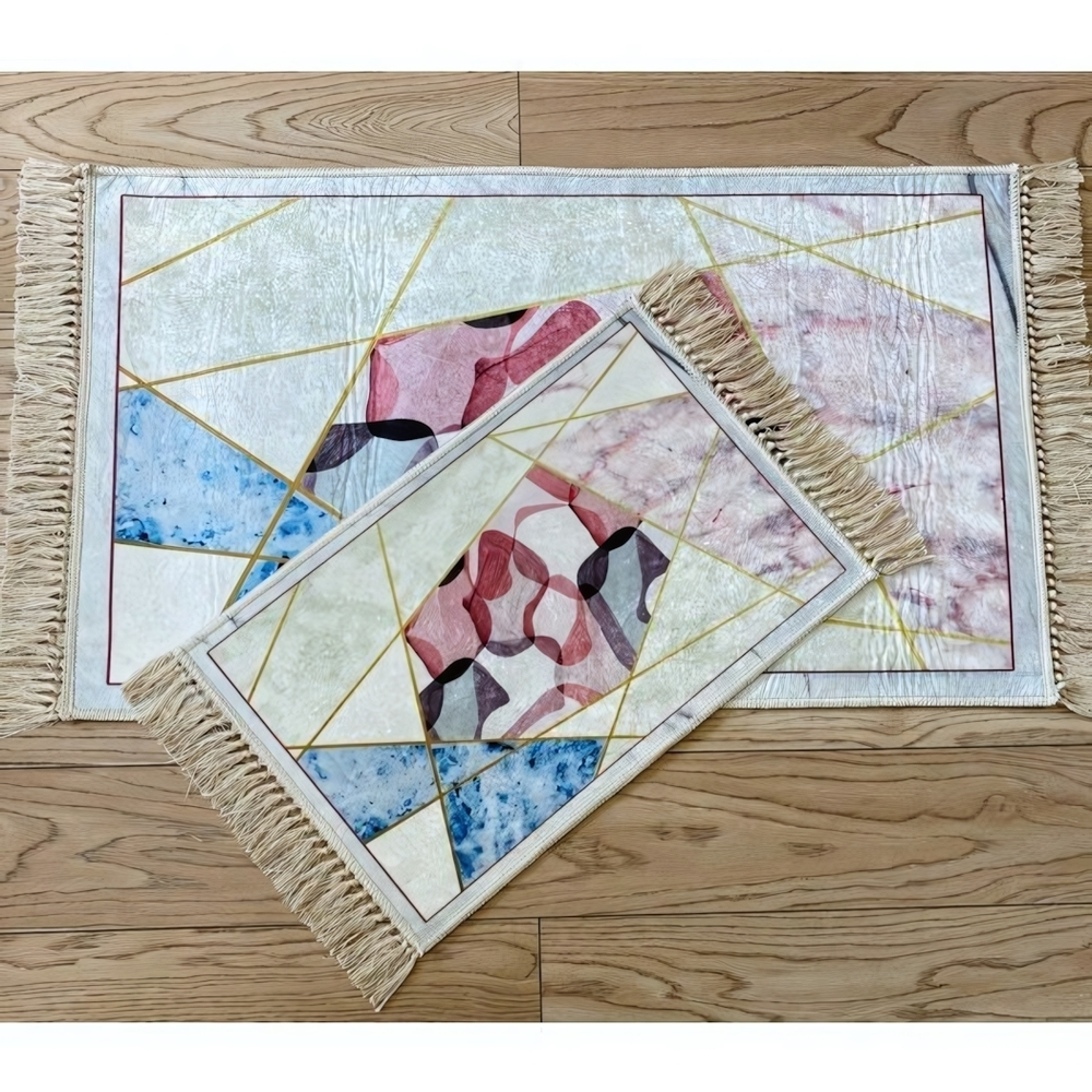 Набор ковриков DECORATIVE цифровая печать с бахромой 60*100+40*60 deco 6781v