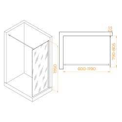 Душевая перегородка RGW WA-010B (Тонированное (Серое), 800)