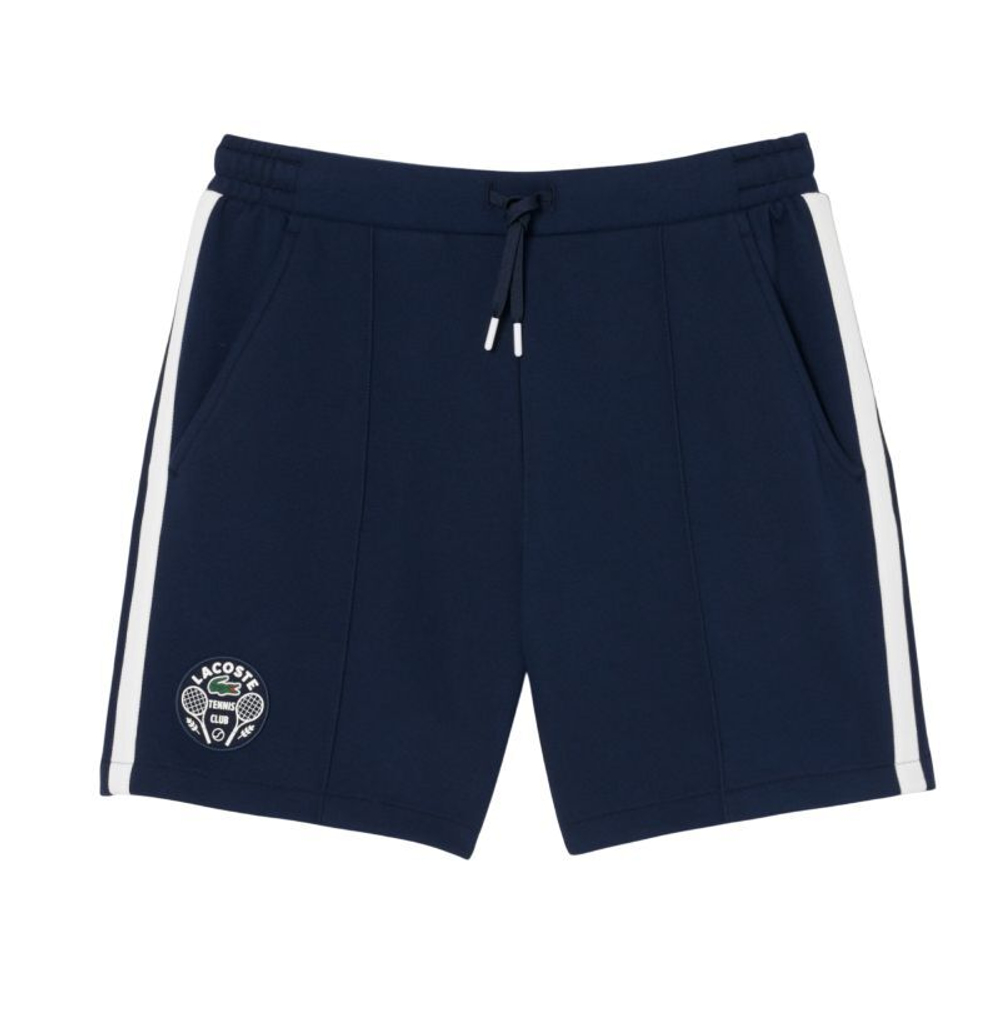 Мужские теннисные шорты Lacoste Ultra Dry Badge Accent Tennis Heritage - navy blue/white