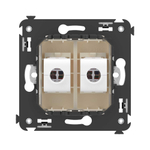 Компьютерная розетка RJ-45 без шторки в стену, кат.5е двойная, "Avanti", "Ванильная дымка"