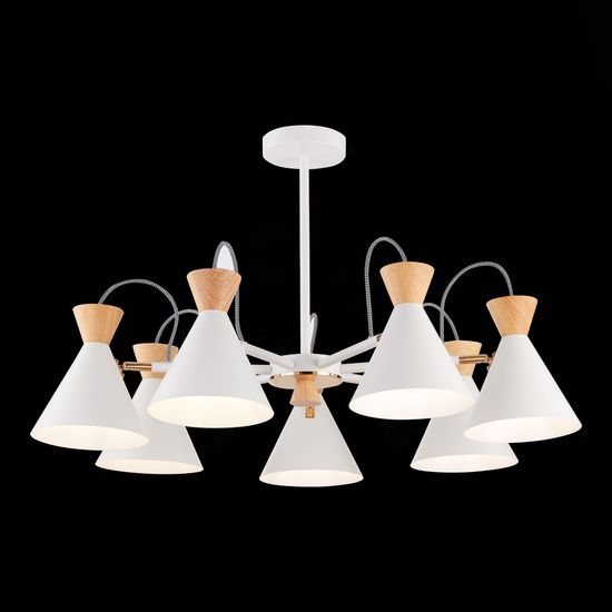 SLE125102-07 Светильник потолочный Белый, Золотистый/Белый, Светлое дерево E14 7*40W MODICA