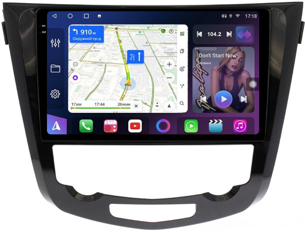 Магнитола для Nissan X-Trail T32, Qashqai J11 2014-2022 (климат, рамка большая) - FarCar BM665M-2K монитор 10.36" 2K QLED на Android 14, TS10, 4+32Гб, CarPlay, 4G SIM-слот