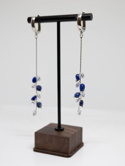 Серьги из лазурита и циркония