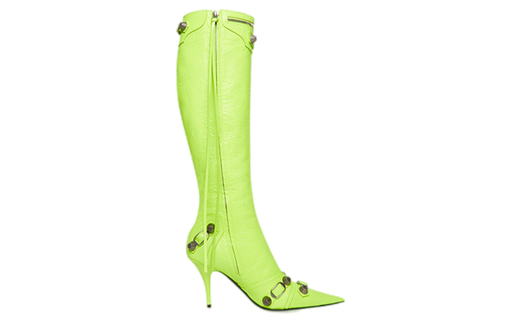 Balenciaga Women"s Cagole 90mm Boot "Neon Yellow"