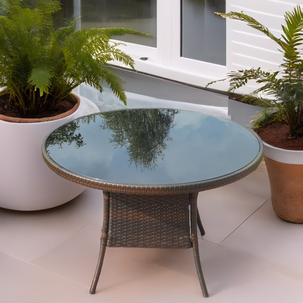 Стол из искусственного ротанга ЭММА «EMMA» Dark Brown D105 см