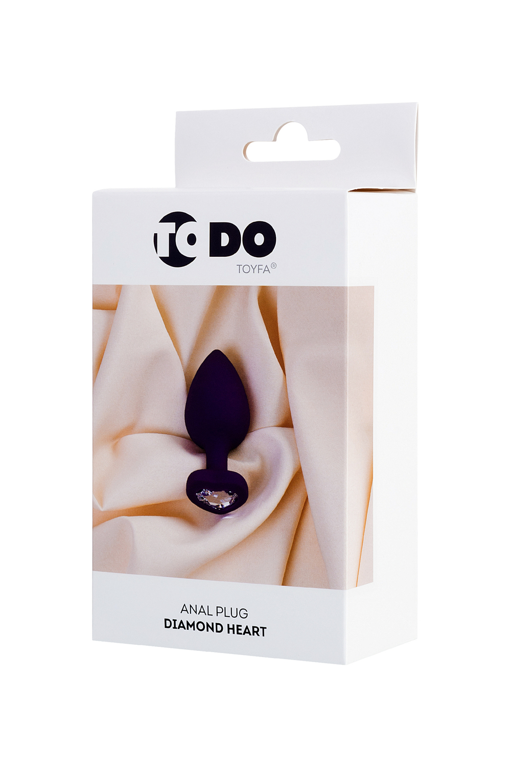Анальная втулка ToDo Diamond Heart, силикон, фиолетовая, 7 см, Ø 2,7 см