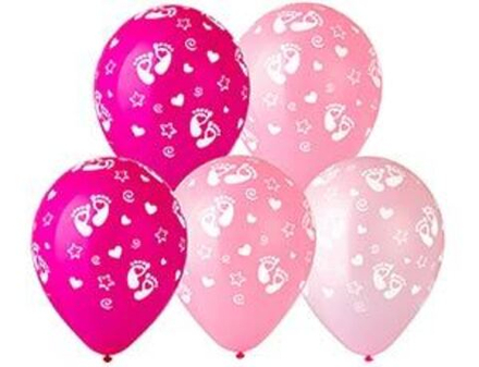 Шар латекс 30см Пяточки Девочка