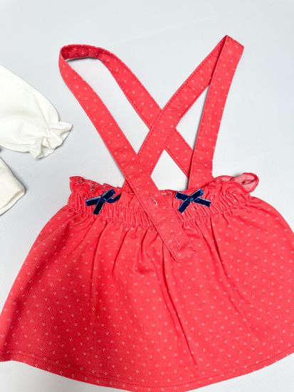 Комплект для девочки, Молочный/красный