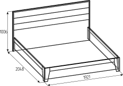 Кровать с ортопедическим основанием (металл) Айрис 306 Люкс 180х200, дуб