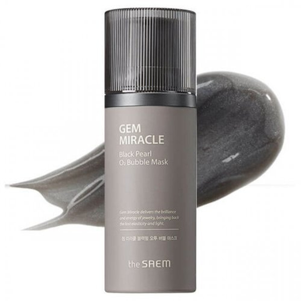 Кислородная маска с экстрактом черного жемчуга The Saem Gem Miracle Black Pearl O2 Bubble Mask 105 мл