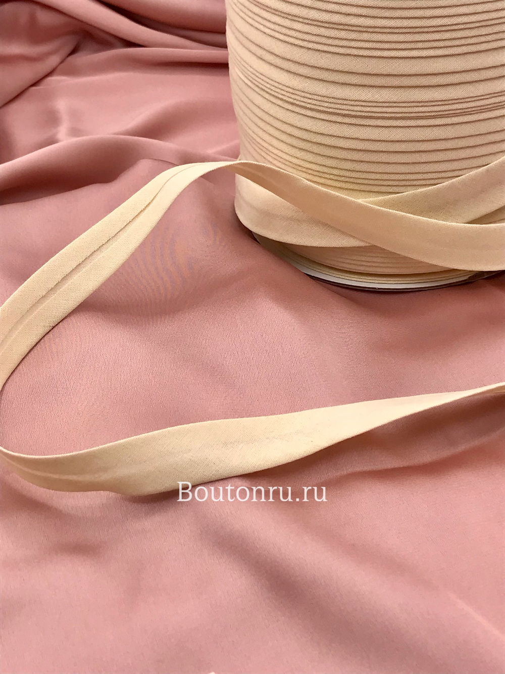 Косая бейка хлопок №005 бежевая GAMMA GK-15C 14-15 мм