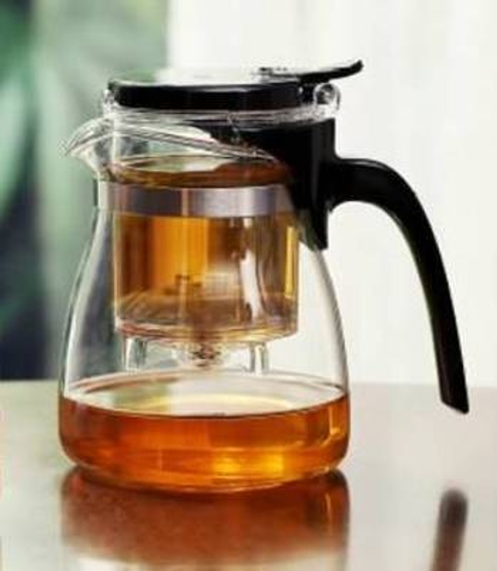 213034 Чайник SAMADoyo "Изипот А-12" б/носика, крышка с защелкой, h=14,4см, l=14,6см, 600мл, стекло