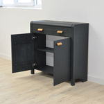 Комод Мадейра из массива сосны с дубовыми ручками, серый