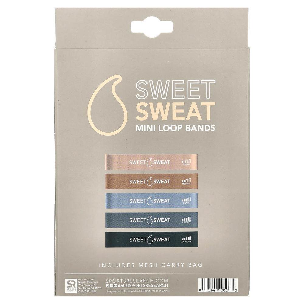 Sports Research, Sweet Sweat, мини-эспандеры, 5 штук