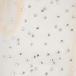 Перчатки короткие бежевые с камнями