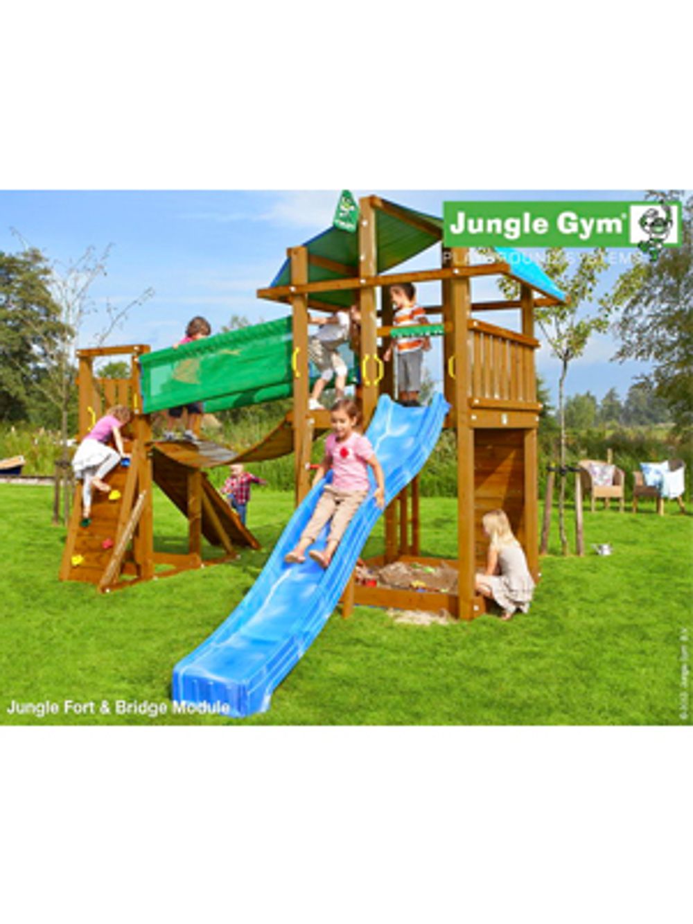 Детский городок Jungle Fort + Bridge Module