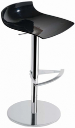 Табурет пластиковый барный Papatya X-Treme B, полированный, хромированный, черный
