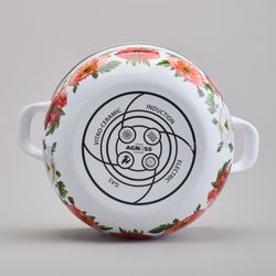 КАСТРЮЛЯ AGNESS ЭМАЛИРОВАННАЯ С ЭМАЛ.КРЫШКОЙ СЕРИЯ "МАКИ", 2.8 Л, 20*12 СМ