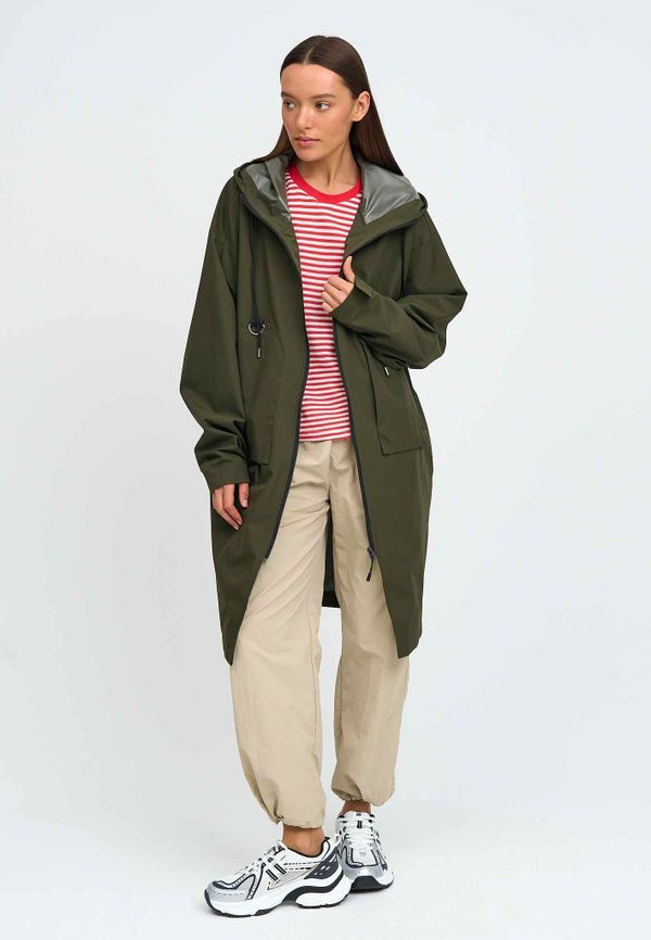 Плащ оверсайз хаки - фото 7