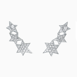 Серебряные серьги - пусеты "Млечный путь"