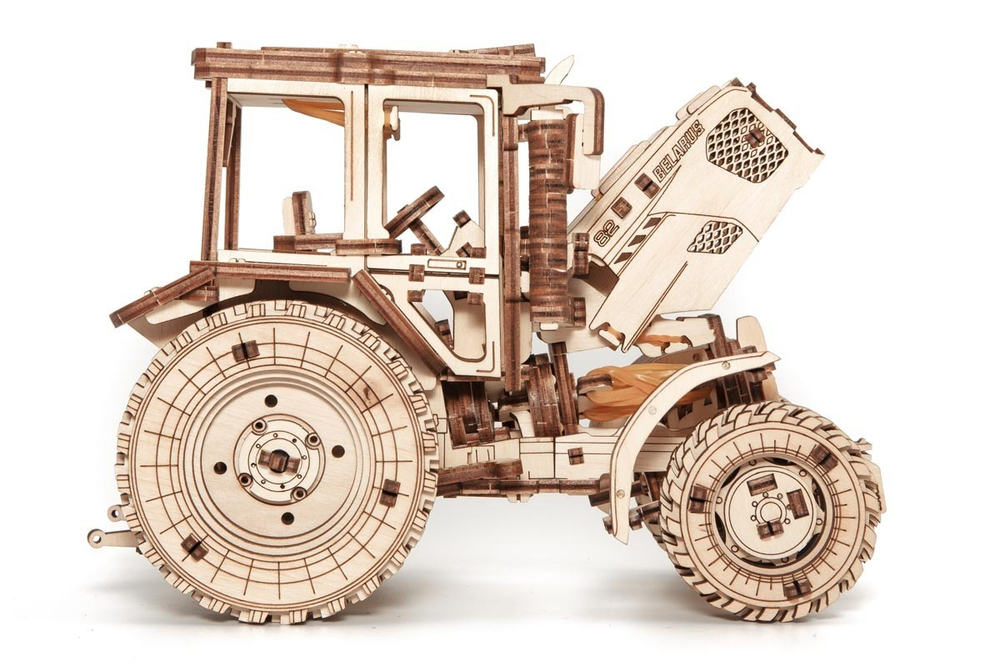 Трактор Беларус-82 от EWA - Деревянный конструктор, сборная модель, механический 3D пазл