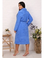 Халат женский махровый "Элит" с воротником шалькой, цвет: 012-Голубой