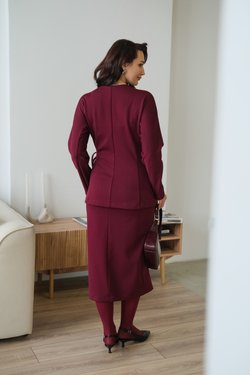 Кардиган из трикотажа джерси бургунди