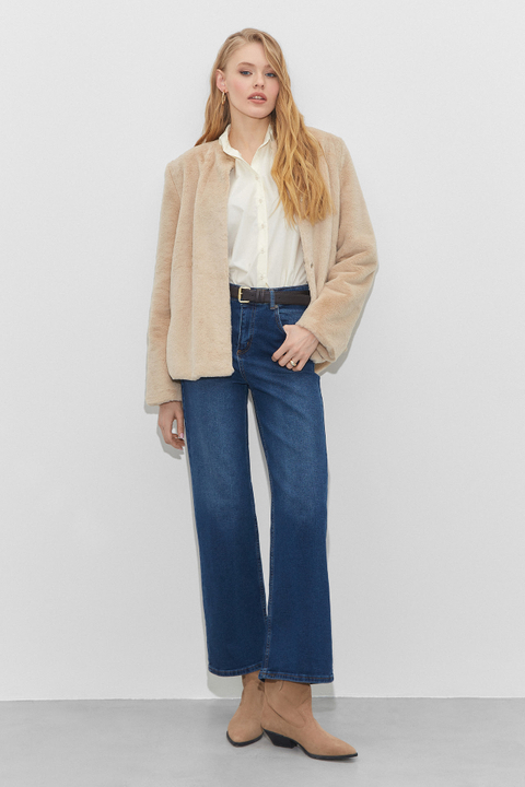 Шуба укороченная прямого кроя