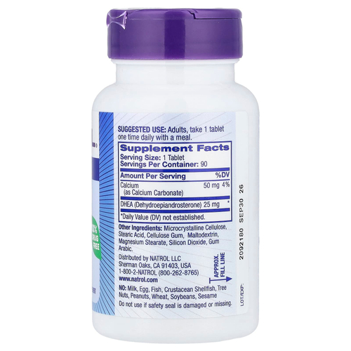Natrol, DHEA, 25 мг, 90 таблеток