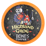 Bones Coffee Company, Highland Grog, кофейные чашки, ириска и карамель, 12 чашек по 10 г (0,35 унции)
