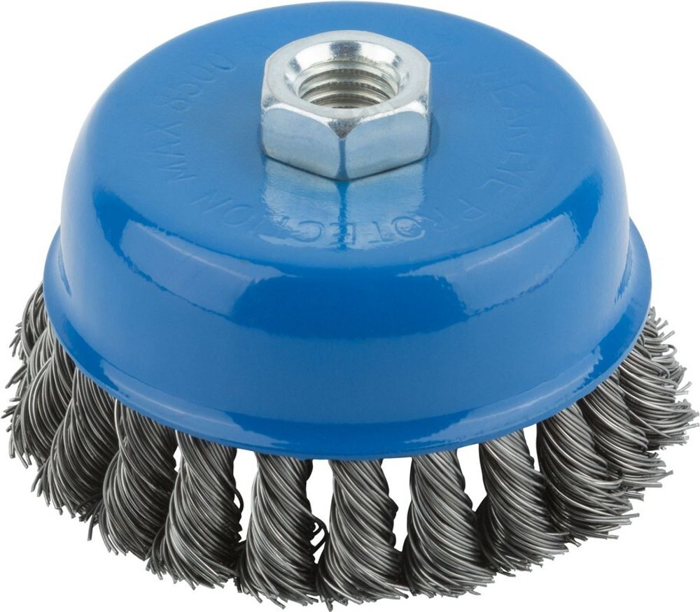 Корщетка, тип Чашка, гайка М14, стальная витая проволока 100мм