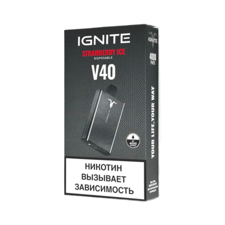 Ignite V40 Клубника-лёд 4000 затяжек 20мг (2%)