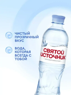 Вода негазированная Святой Источник, 12 шт х 0,5 л