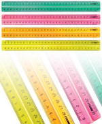 Линейка 30см с держ. NEON Cristal 4цв. (Стамм)