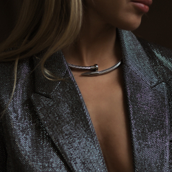 snake nail choker silver