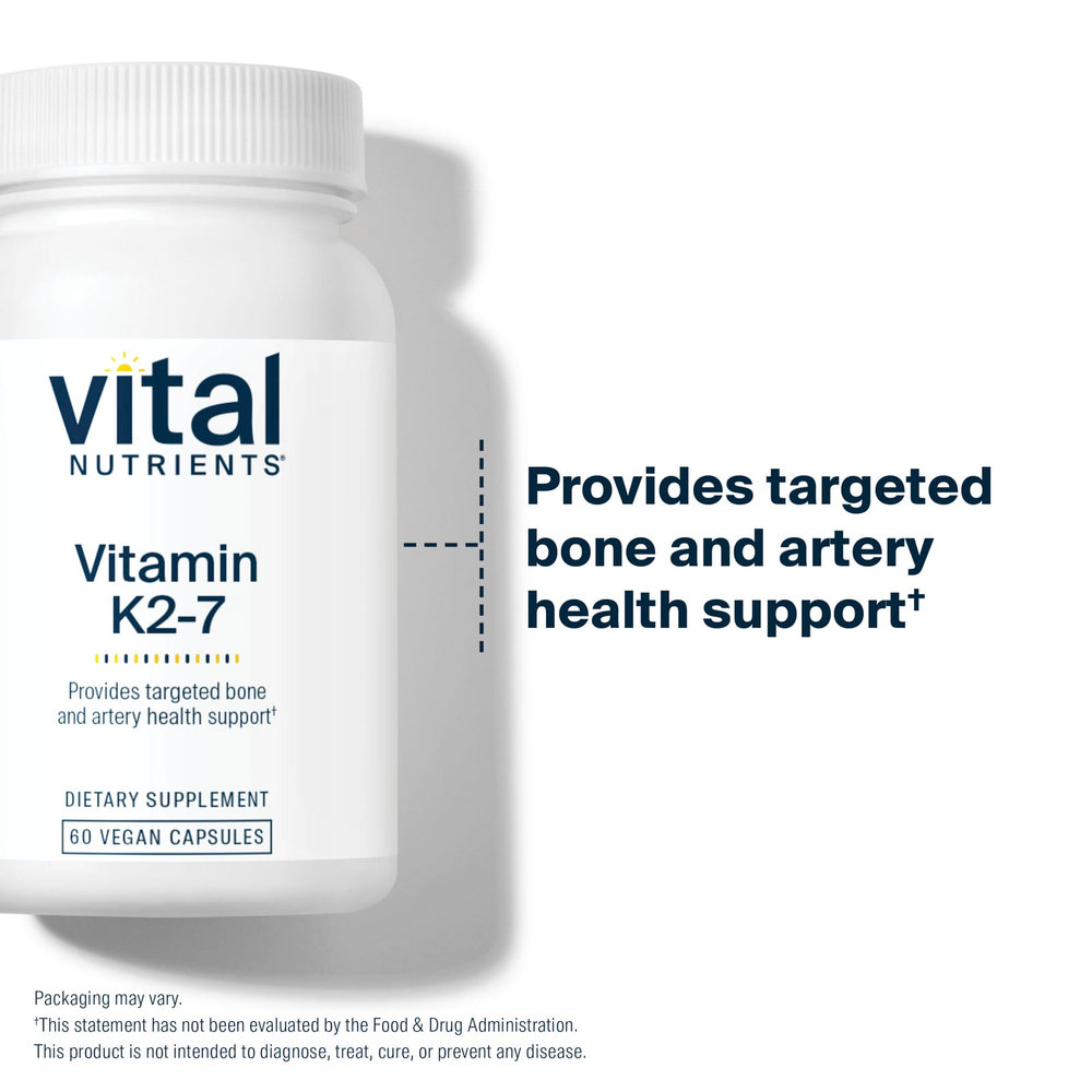 Vital Nutrients, Витамин K2-7, 60 веганских капсул (180 мкг в капсуле)