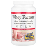 Natural Factors, Whey Factors®, сывороточный протеин травяного откорма, клубника, 907 г (2 фунта)
