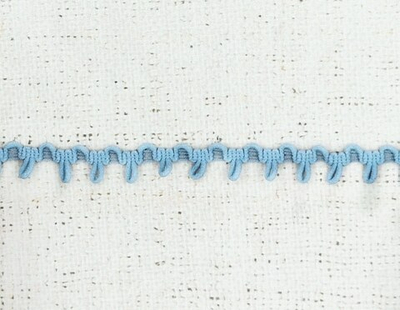 Тесьма с эластичными петлями, ш. 1,5 см, голубой