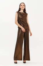 23427 Блузка женская (золотисто-черный)