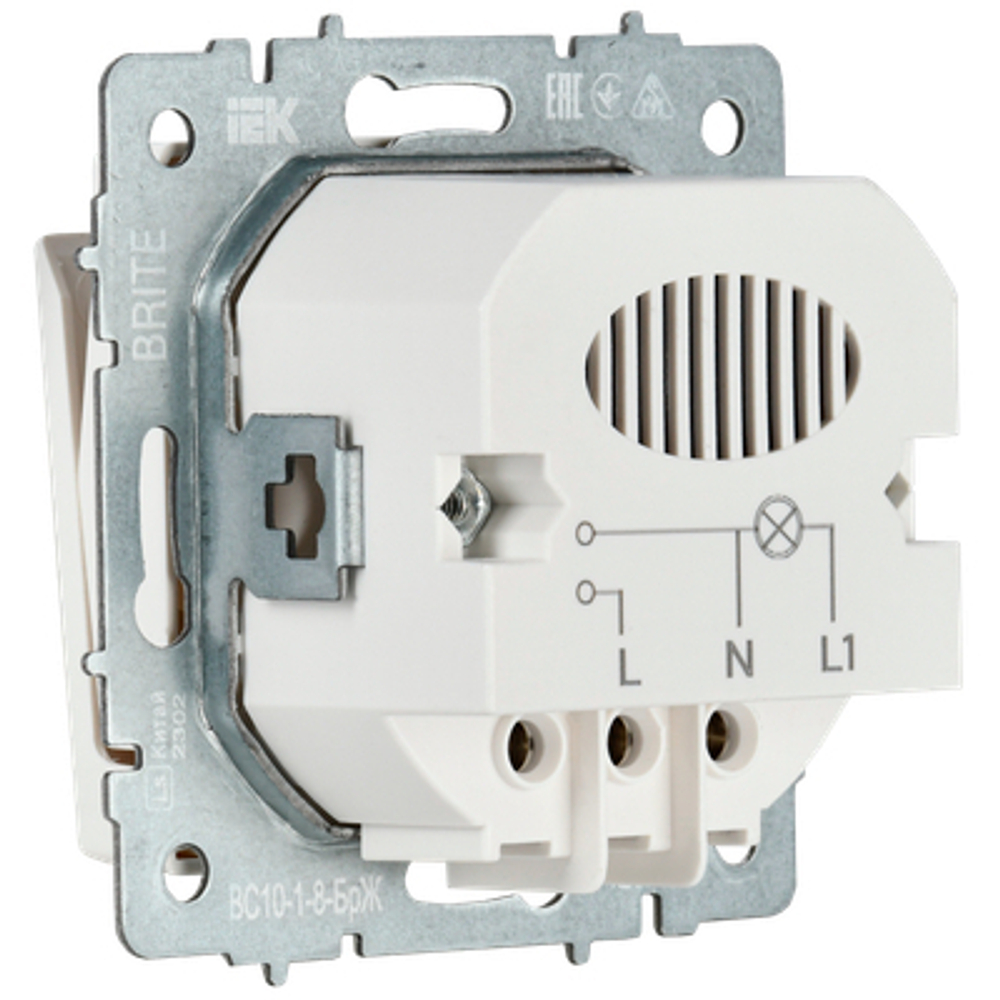 BRITE Выключатель карточный 30А ВС10-1-8-БрЖ жемчуг IEK