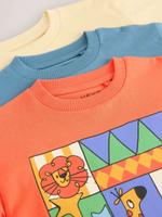 Футболка с длинным рукавом для мальчика Next F15-527, 3 шт., Синий, Оранжевый, Желтый