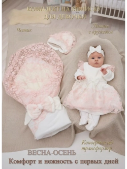 Конверт на выписку новорожденного весна