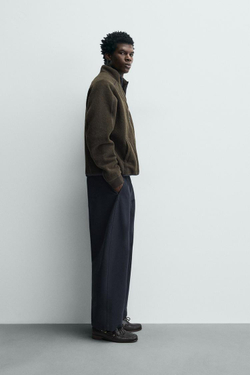 ZARA ТОЛСТОВКА ИЗ ИСКУССТВЕННОЙ ОВЧИНЫ НА МОЛНИИ, КОРИЧНЕВЫЙ