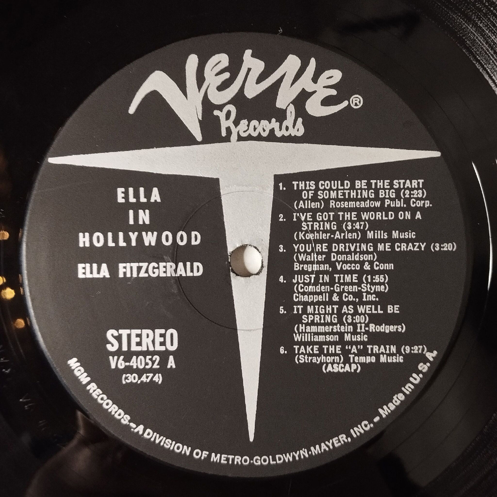 Винтажная виниловая пластинка LP Ella Fitzgerald Ella In Hollywood (USA 1961)