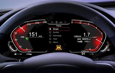 Электронная панель приборов BMW 5-серия F10 2010-2017 (без проекции на лобовое) - Carmedia NH-LCD-B01-F10 с ЖК 12.3" экраном QLED