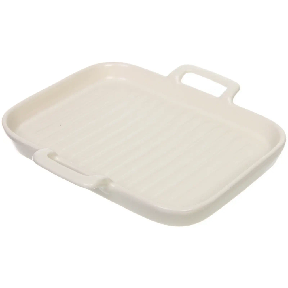 Блюдо керамическое «Акварель» 19,5*19,5*2,5см, молочное