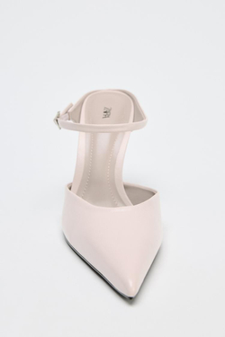 ZARA МЯГКИЕ ТУФЛИ-МЮЛИ С РЕМЕШКОМ, РОЗОВАТЫЙ