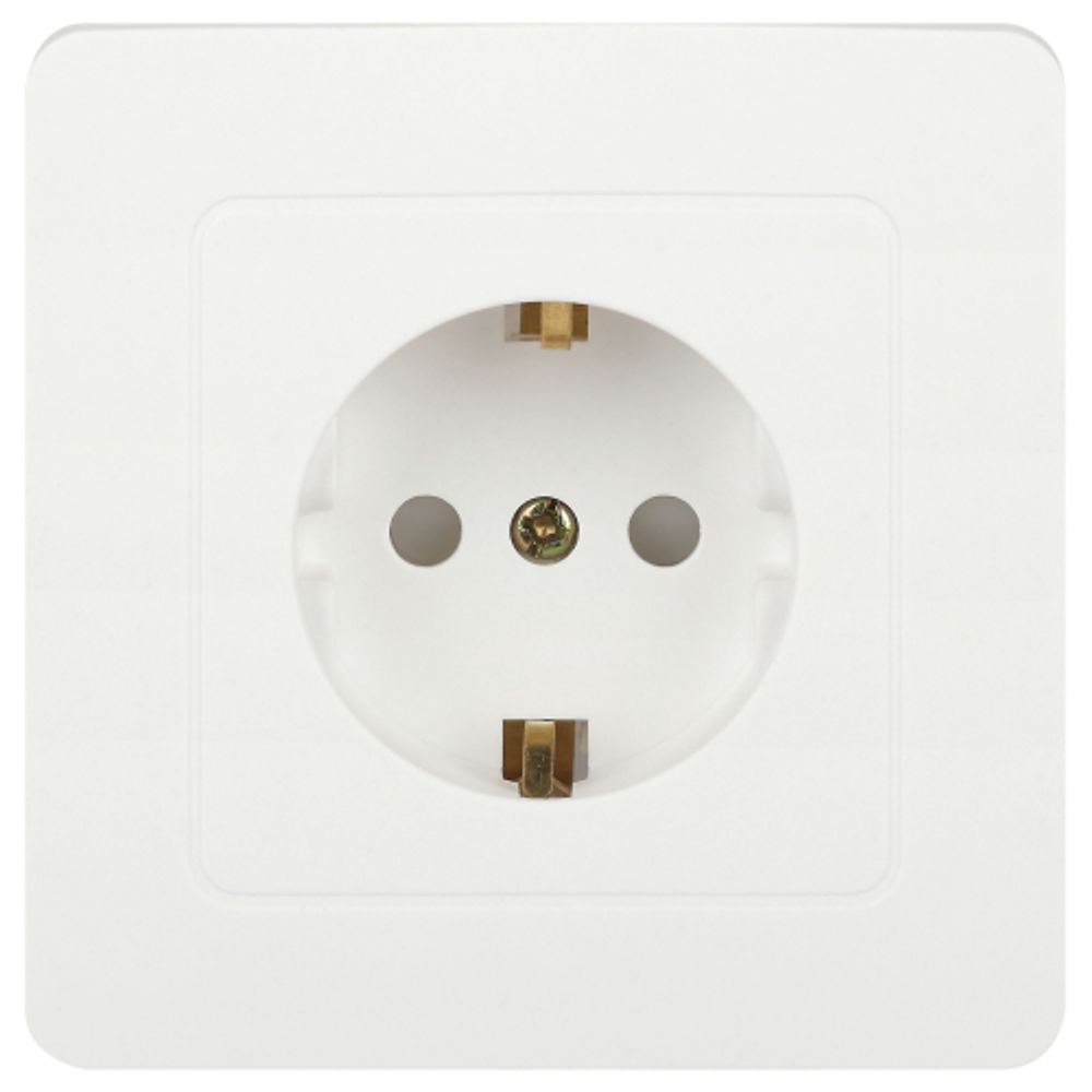 Розетка Intro Style 7-206-01 с заземлением 2P+E Schuko со шторками 16А-250В IP20 СУ белый