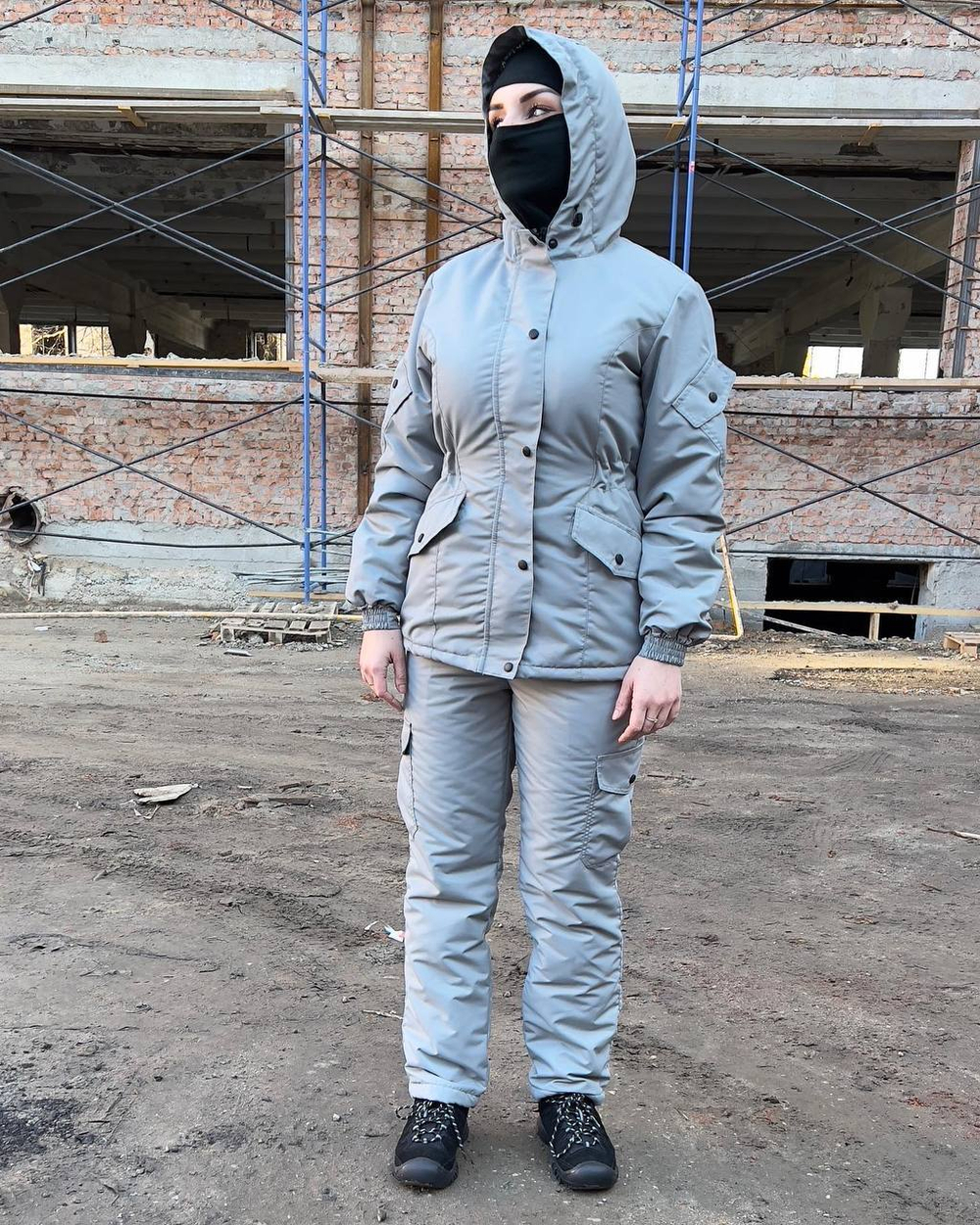 Женская горка Валькирия флис / осень-зима / серо-голубой